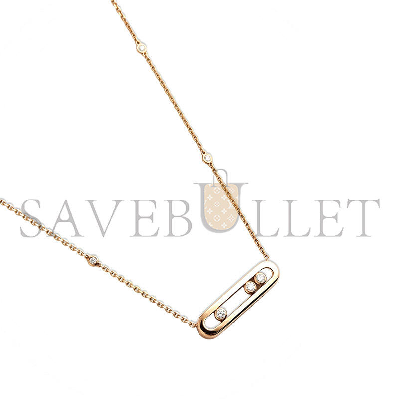 Mes1kaa baby move 18k rose gold necklace with d1am0nds